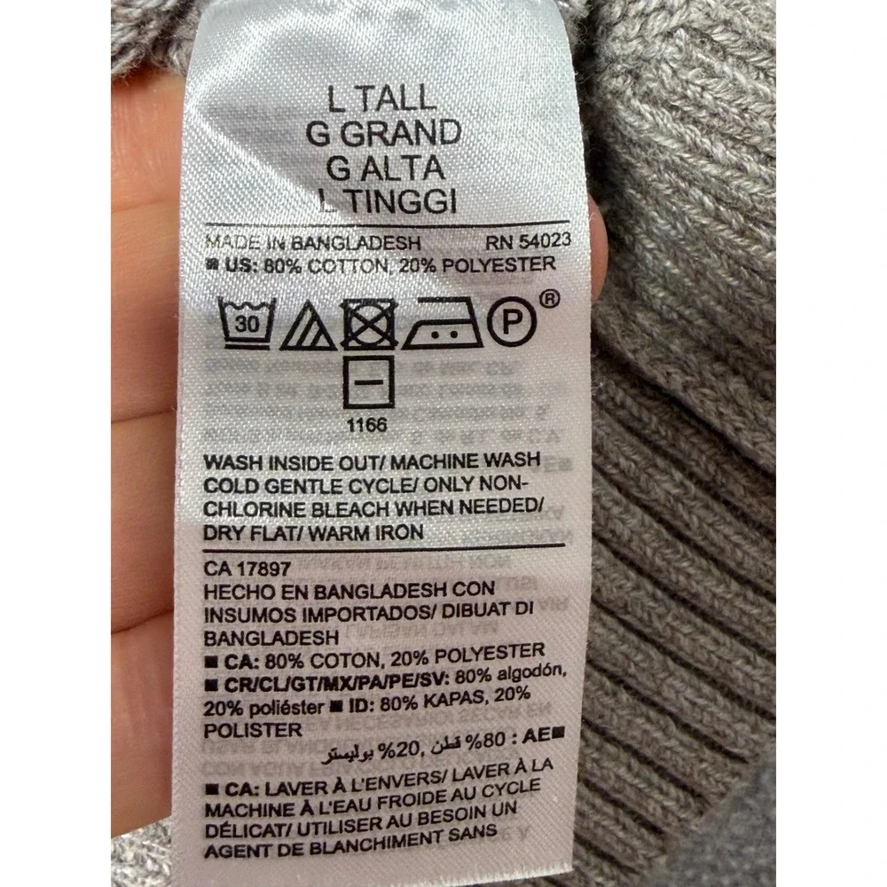 Old Navy‎ Mens Turtleneck Sweater Large Tall Brown Heathered Cotton Blend Knit